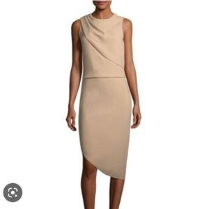 Halston Heritage Dress with interior lining and asymmetrical at the bototm